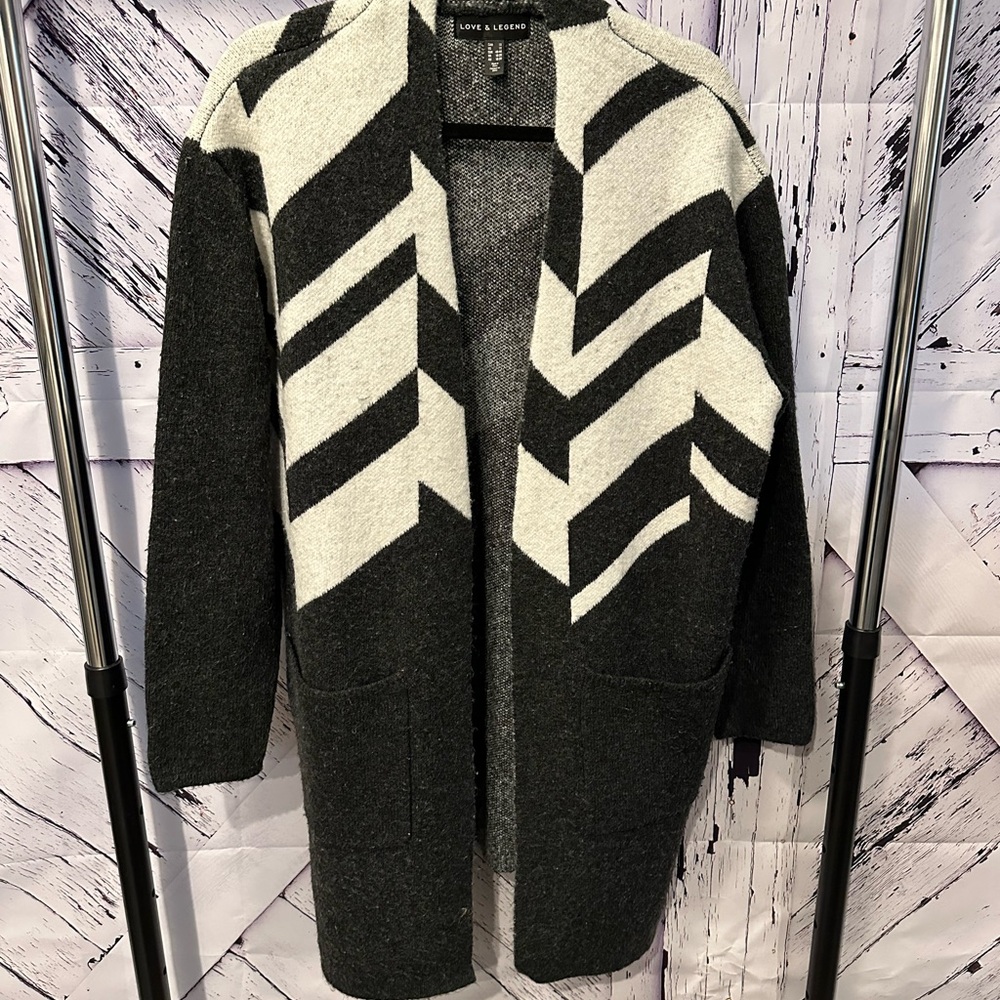 Love & Legend Chevron Pattern Cardigan